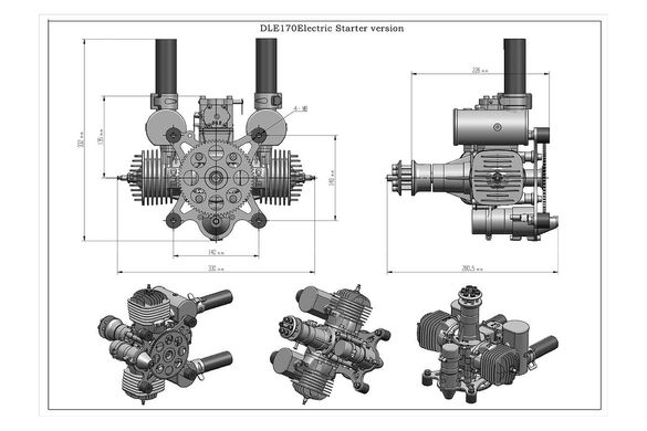 Двигун DLE 170 з електростартером