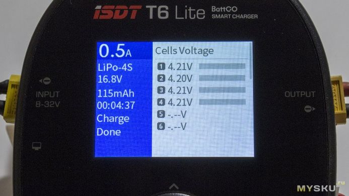 Зарядное устройство ISDT T6 Lite DC 8-32 В 30 A 600 Вт 1-6S XT60