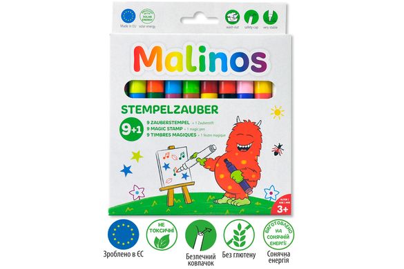 Фломастери штампи чарівні які міняють колір MALINOS Stempelzauber 10 (9+1) шт
