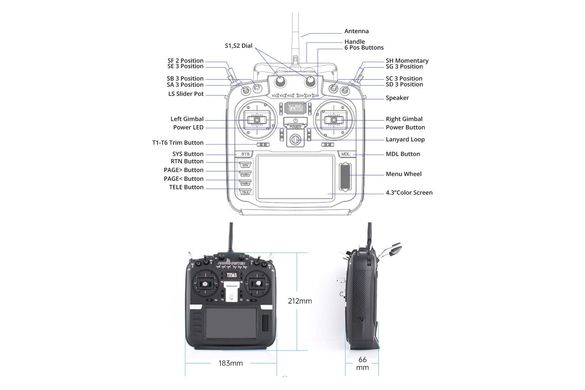 Аппаратура управления Radiomaster TX16S MKII MAX AG01 (ELRS, черный)
