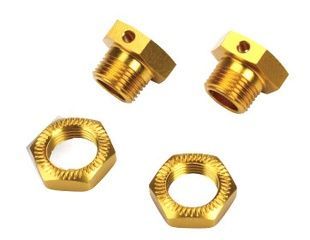 Team Magic E6 Serrated Wheel Adapter Set Gold 2p