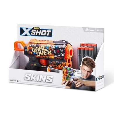 X-Shot Швидкострільний бластер Skins Flux Game Over (8 патронів)