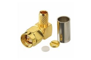 Разъём SMA M угловой 90&deg; на кабель RG58 для радиооборудования