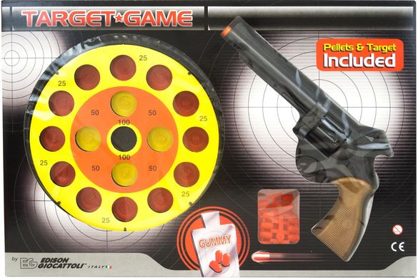 Іграшковий пістолет з мішенню Edison Giocattoli Target Game 28см 8-зарядний (485/22)