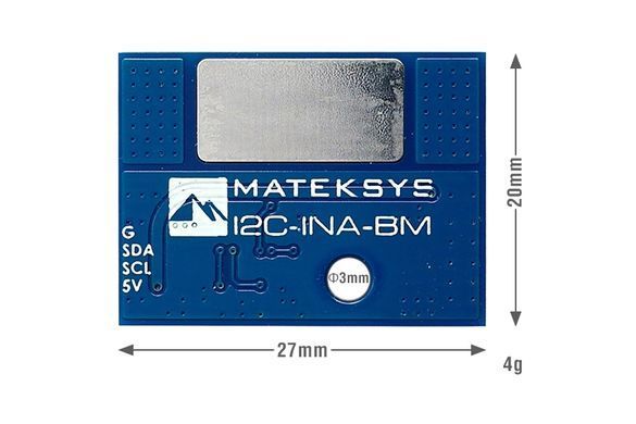 Датчик тока и напряжения Matek I2C-INA-BM 204A 85V I2C