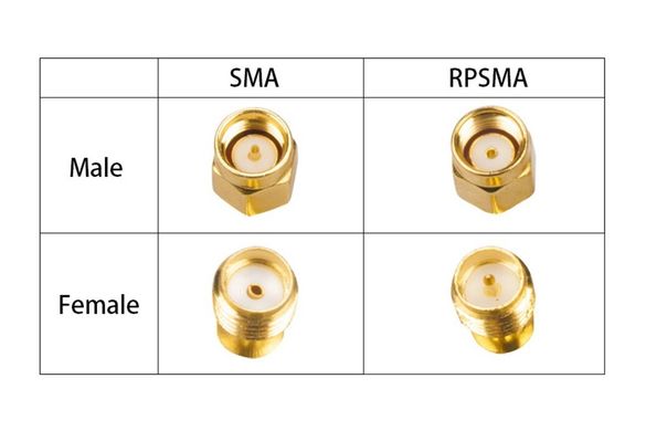 50 шт - Перехідники для FPV та радіообладнання (RP-SMA M - RP-SMA F кутовий 90°)