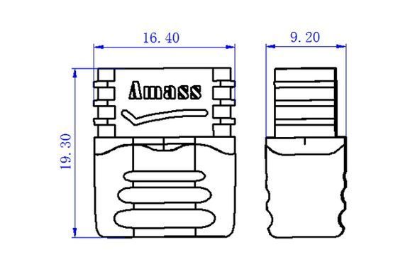 50 шт - Конектори AMASS T Plug Female