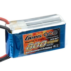 Аккумулятор Gens Ace LiPO 11,1 В 800 мАч 3S 20C (B-20C-800-3S1P)