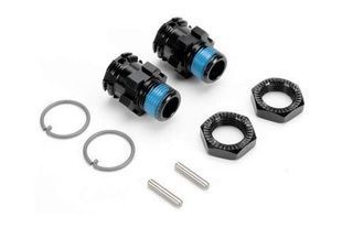 Team Magic Alum. Splined Wheel Hubs and Nuts +10mm (2)-Black