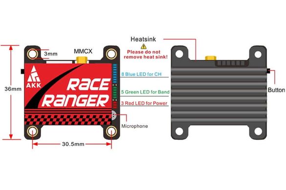 Відеопередавач AKK Race Ranger 5.8GHz 200-1600mW