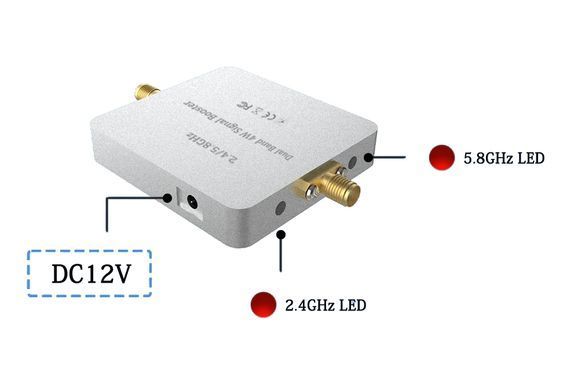 Усилитель сигнала 2.4G + 5.8GHz ACASOM 1 вход - 2 выхода 4W