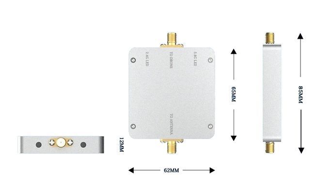 Усилитель сигнала 2.4G + 5.8GHz ACASOM 1 вход - 2 выхода 4W