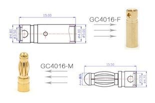 Коннекторы силовые AMASS PLUG 4.0MM Male 3шт