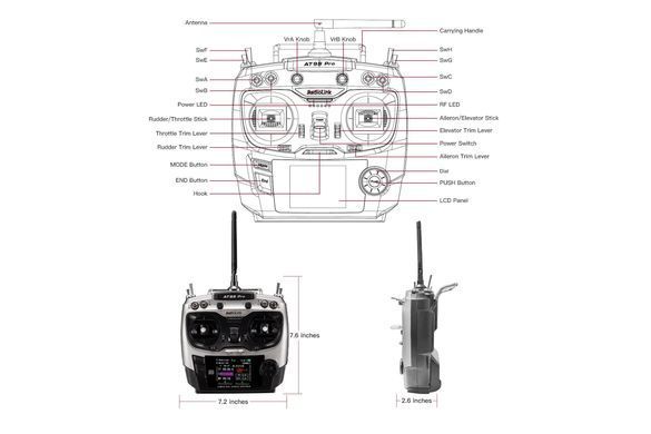 Аппаратура авиа 10к Radiolink AT9S PRO с приемником R9DS