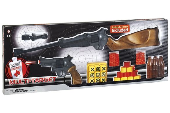 Іграшкова рушниця та пістолет Edison Giocattoli Multitarget набір з мішенями та кульками (629/22)