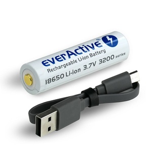 Акумулятор Li-Ion 18650 EverActive 3200мАг 7А MicroUSB (із захистом)