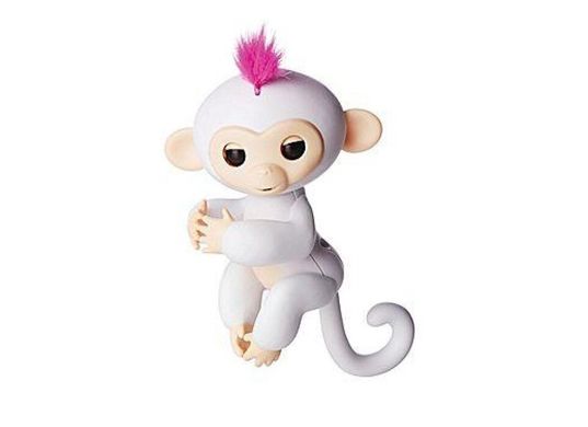 Ручная обезьянка на бат. Happy Monkey интерактивная (белый)