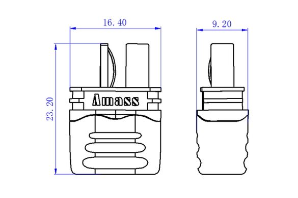 Коннекторы силовые AMASS T-Plug Male 2шт