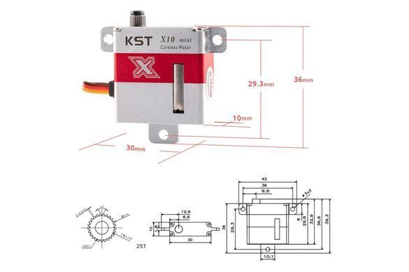 Сервопривод для планеров 23г KST X10 mini 7.5кг/0.1сек HV цифровой