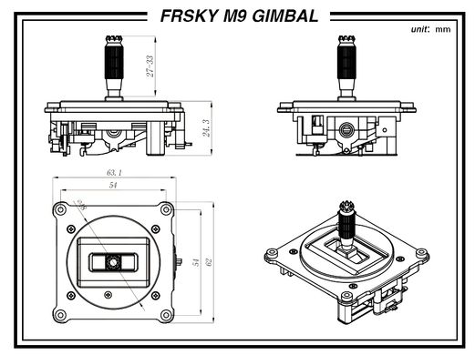 Стик FrSky M9 на датчиках Холла для аппаратур Taranis X9D