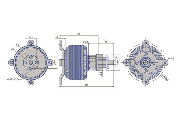 Мотор Dualsky GA6000.8 KV180 6800W для самолетов