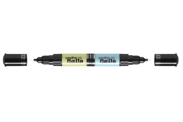 Дитячий лак-олівець для нігтів Malinos Creative Nails на водній основі (2 кольори зелений + блакитний)