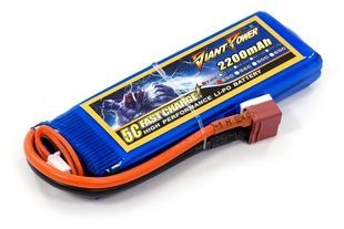 Аккумулятор для страйкбола Giant Power (Dinogy) Li-Pol 2200 мАч 7.4 В 102x33x16 мм T-Plug 25C