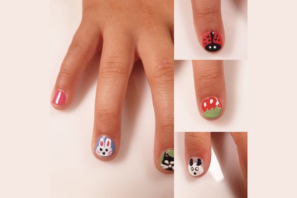 Дитячий лак-олівець для нігтів Malinos Creative Nails на водній основі (2 кольори Чорний + Малиновий)
