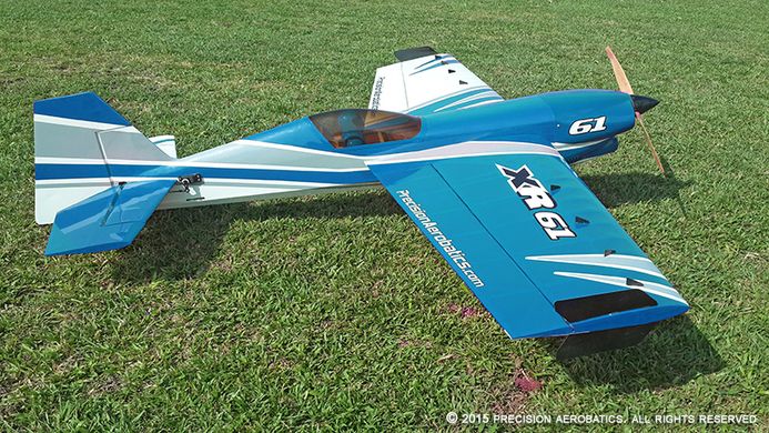 Самолёт радиоуправляемый Precision Aerobatics XR-61 1550мм KIT (синий)